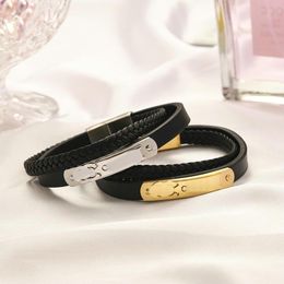 Fashion Designer Women Bracelet Charm Delicate Luxury Jewellery New Magnetic Buckle Gold Leather Bracelet Wristband Watch