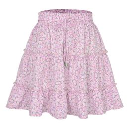 Skirts 2023 Summer New A-Line High Waist Loose Relaxed Flower Fashion Grassland Unique Women's Lace Top Sweet and Beautiful Skiing P230529