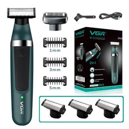 Electric Shavers 2in1 One Blade Professional Electric Shaver For Men Wet Dry Use Beard Trimmer Rechargeable Electric Razor For Men Body Shaving 230529