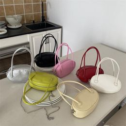 Evening Bags Hylhexyr Chain Shoulder Crossbody Bag Solid Colour PU Elliptic Handbag Fashion Mobile Phone For Ladies