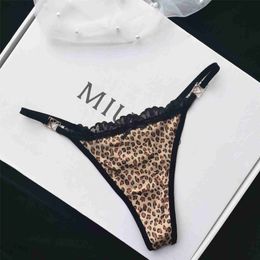 Briefs Panties Hot Sexy Stripe Lace T-Back Thin Belt Bow G-String Thong Briefs Leopard Women Panties Fashion Bow Underwear For Girls J230530