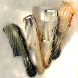 Hair Brushes Natural Sheep Horn Comb Anti-Static Comb Hair Massage Comb Brushs with Pouch Bag 230529