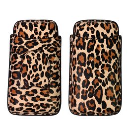 High Grade and Light Luxury Deer Pattern Cigar Case Portable Send Cigar Cut Leather Cigars Pack Pouch Cigarette Box