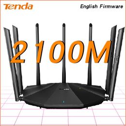 Routers Tenda AC23 AC2100 Router Gigabit 2.4G 5.0GHz DualBand 2100M Wireless Router Wifi Repeater Global Version Hotspot