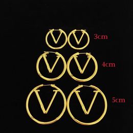 3CM 4CM 5CM Women Designer Stud Earrings 2 Colors Luxury Style Top Quality Brass Engagement Earring Wholesale