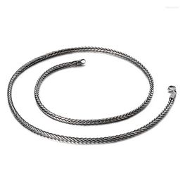 Chains High Quality Stainless Steel Necklace For Men Black Color Wheat Link Chain Choker Fashion Punk Jewelry