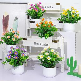 Decorative Flowers Artificial Potted Plants For Home Decor Indoor Bedroom Aesthetic Fake Plant Living Room Bathroom Shelf Coffee Table