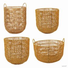 Basket Woven Basket Toys Storage Organizer Imitation Rattan Basket Laundry Basket Bins for Playroom Bathroom Nursery Dorm Toys
