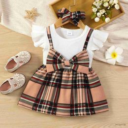 Girl's Dresses baby Toddler Infant Newborn Baby Girl Dress Ruffle Plaid Dresses For Girls Summer Clothing