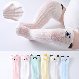 Cartoon Neugeborene Baby-Mädchen Socken Baumwolle Sommerkindbaby Knie High Socken für 0-3 Jahre 1 Paar Mesh atmungsaktive Socken Baumwolle neu