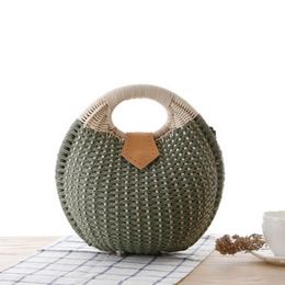 bag charm Paragraph fashion shell handbag personality cute rattan bags straw woven bags woven female bags leisure bags