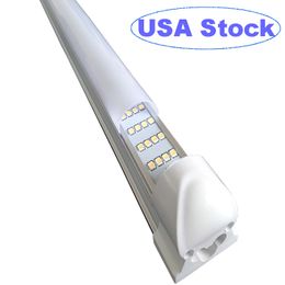 4Ft 4 Row Tube LED Shop Light 72W 9000LM 6500K Cool White Triple Sided High Output Clear Cover T8 Integrated Lights Garage with Plug Warehouse Workshop usastar