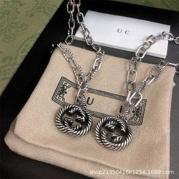designer jewelry bracelet necklace ring gs925 thread twist couple hip hop same old dyed black clavicle chain tide