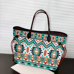 Evening Bags American Aztec Tribal PU Leather Women Large Capacity Shoulder Female Handbags Travelling Totes Bag Casual Bolsa Mujer