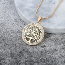 Pendant Necklaces 2023 Fashion Tree Of Life Necklace For Women Simple Hollow Zircon Charm Clavicle Chain DIY Jewelry Birthday Gift