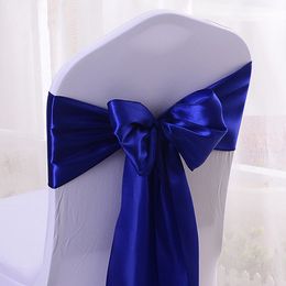 Chair Back Bows Chair Sashes For Wedding Banquet Chair Cover Satin Fabric Bow Tie Ribbon Band Wedding Party Birthday Holiday Decorations Muti Colour Ribbon