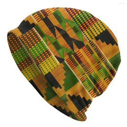 Berets African Kente Cloth Design Beanies Caps Winter Warm Women Men Knit Hat Adult Traditional Africa Ethnic Pattern Bonnet Hats