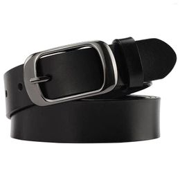 Belts Women's Cowhide Belt Leather Casual Female Version Buckle All Matching Denim Perforated Needle Eye Waistband Cinturones