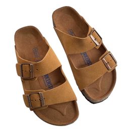 Boken half slippers thick soled leather cork slacker slippers pure original Boken same style sandals casual men and women same style summer8