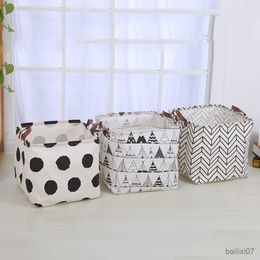 Basket Cotton And Linen Folding Storage Basket Children's Toy Storage Box Fabric Sundries Storage Basket Washing Basket Storage Basket