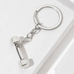 Keychains Alloy Sports Dumbbell Key Ring Pendant Fashion Barbell Men's Ornament Accessories