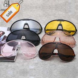 Oversized Classic Men Sunglasses Women One Piece Design Sun Glasses Sports Shield Big Frame Male