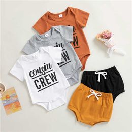 Clothing Sets Newborn Infant Baby Boy Girl Clothes New Fashion Romper TopsandDrawstring Short Pants Outfits Set