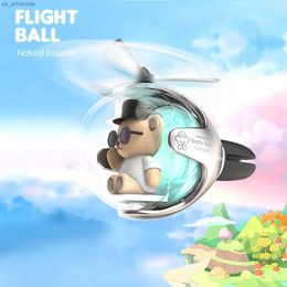 Car Air Freshener Cartoon Car Air Outlet Fragrance with Fragrant Tablets Bear Flight Ball Vehicle Perfume Long Lasting Ornament Car Interior Decor L230523