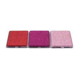 Colorful PU Leather Glitter Sparkling Skin Cigarette Case Herb Tobacco Preroll Rolling Stash Box Elastic Band Smoking Lighter Container Holder Shell Container