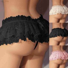 Briefs Panties Exotic Lace Skirt Thongs Women Underwear Ruffles Lace Panties Skirt G-string Briefs Lolita Sexy Lingerie Erotic Kawaii Panties J230530