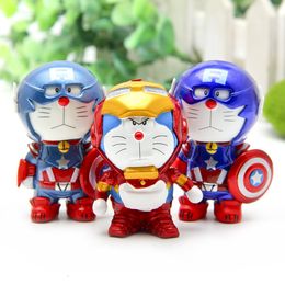 Action Toy Figures Creative Cosplay Doraemon Micro Garden Landscape Blue Fat Doraemon Family Portrait PVC Action Figures Toy Kid Christmas Gift 230529