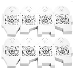 Gift Wrap 50pcs Wedding Favour Boxes Small Sweet Birthday Guests With Ribbons White Paper Baby Shower Carved