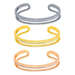 Bangle Bangles For Women Couple 2 Row Crystal Stones Jewellery Light Yellow Gold Colour Turkish Jewellery