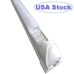 4Ft 4 Row Tube LED Shop Light 72W 9000LM 6500K Cool White Triple Sided High Output Clear Cover T8 Integrated Lights Garage with Plug Warehouse Workshop usalight