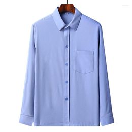 Men's Casual Shirts Man Long Sleeve Button Up Formal Shirt 3xl Summer Office Wear White Blue Large Size Loose Thin Basic Top