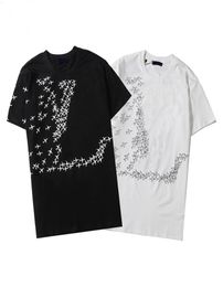 2022 men printed t shirts polos designer fragment airplane letter print paris clothes mens shirt tag Loose style black white6509569