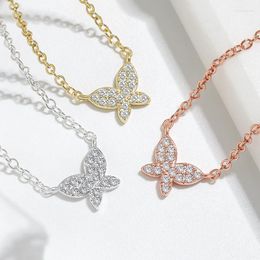 Pendant Necklaces 5pcs/Delicate Butterfly Necklace With Shiny Romantic Wedding Party Women's Neck Accessories Gift Trendy Jewelry