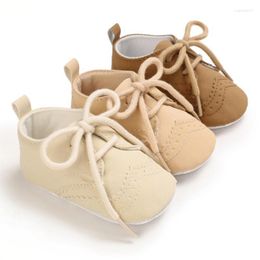 Athletic Shoes Ins Autumn Winter Baby Boy Solid Lace-Up Soft Toddler Kids Footwear PU Leather Non-slip First Walkers Crib 0-18M
