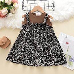 Girl Dresses Menoea Girls Leopard Print Dress Summer Chiffon Fake Two Sleeveless Cotton Straps Kids For