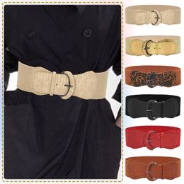 Belts Wide Elastic Waistband With Buckle Cummerbunds For Party Dress Women Waist Band Black Belt Fashion Leather Strap Ceinture