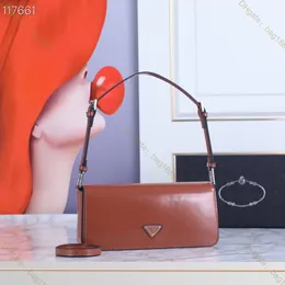 Retro-Damentasche, luxuriös, Designer, klassisch, Dreieck-Logo, Hobo-Handtrage-Unterarmtasche, modische Umhängetasche aus Leder mit horizontaler Klappe