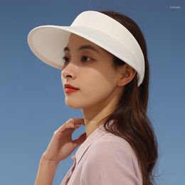 Berets Unisex Lady Summer Sun Visor Hat For Women Travel Wide Brim Cap Female Bob Panama Man Girls Outdoor Sport Golf