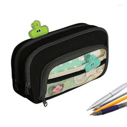 Aesthetic Pencil Case Transparent Pouchl Box Large Capacity With Zipper Travel Luggage Makeup Cosmetic Mesh Bag
