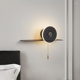 Wall Lamp Modern Indoor LED Light With Switch Nordic Home Decor Sconce Bedroom Bedside Fixture