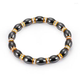 Strand Cool Bracelet Alloy Hematite Stone Therapy For Health Care Bangle Unise