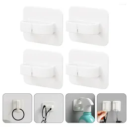 Hooks 4 Pcs Black Hangers Commercial Soap Dispenser Bathroom Wall Decorative Coat Hook Robe Heavy Duty Plastic