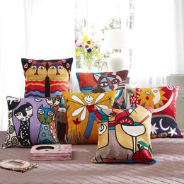 High-end Woollen Embroidery Pillows Sofas Office Pure Cotton Bedside Cushion Covers 0530