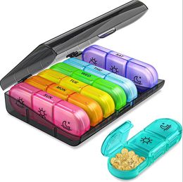 New Seven Days A Week 21 Grids Black Pill Box Classification Portable Plastic Compartment Pill Box 3 Styles Wholesale GG