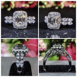 Wedding Rings CAOSHI Modern Style Bridal Accessories Bands Exquisite Unique Design With Shiny Zirconia Aesthetic Female Jewelry