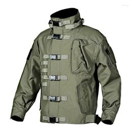 Men's Jackets Outdoor Windproof Combat Bomber Military Jacket Casual Multi Pocket Durable Motorcycle Men's Tactical Freight